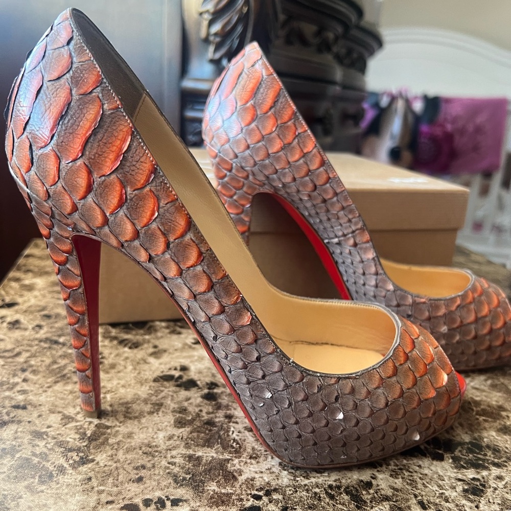 Christian Louboutin Python Fairy Tale Platform He… - image 1